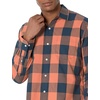 image:imageAmazon Essentials Mens RegularFit LongSleeve Casual Poplin Shirt Button Front Business Casual CollaredNavy Orange Buffalo