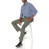 image:imageAmazon Essentials Mens RegularFit LongSleeve Casual Poplin Shirt Button Front Business Casual CollaredNavy White Plaid