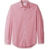 image:imageAmazon Essentials Mens RegularFit LongSleeve Casual Poplin Shirt Button Front Business Casual CollaredRed Gingham