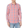 image:imageAmazon Essentials Mens RegularFit LongSleeve Casual Poplin Shirt Button Front Business Casual CollaredWashed Red Windowpane