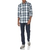image:imageAmazon Essentials Mens RegularFit LongSleeve Casual Poplin Shirt Button Front Business Casual CollaredWhite Navy Large Plaid