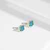 image:imageAmazon Essentials Rhodium or Yellow Gold Plated Brass Cluster Baguette EarringsGreenBlueRhodium