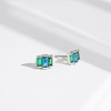 image:imageAmazon Essentials Rhodium or Yellow Gold Plated Brass Cluster Baguette EarringsGreenBlueRhodium