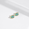 image:imageAmazon Essentials Rhodium or Yellow Gold Plated Brass Cluster Baguette EarringsGreenBlueYellow Gold