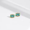 image:imageAmazon Essentials Rhodium or Yellow Gold Plated Brass Cluster Baguette EarringsGreenBlueYellow Gold
