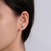 image:imageAmazon Essentials Rhodium or Yellow Gold Plated Brass Cluster Baguette EarringsGreenBlueYellow Gold