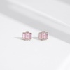 image:imageAmazon Essentials Rhodium or Yellow Gold Plated Brass Cluster Baguette EarringsPinkRhodium
