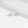 image:imageAmazon Essentials Rhodium or Yellow Gold Plated Brass Cluster Baguette EarringsPinkRhodium