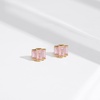image:imageAmazon Essentials Rhodium or Yellow Gold Plated Brass Cluster Baguette EarringsPinkYellow Gold