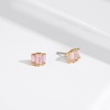 image:imageAmazon Essentials Rhodium or Yellow Gold Plated Brass Cluster Baguette EarringsPinkYellow Gold