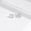 image:imageAmazon Essentials Rhodium or Yellow Gold Plated Brass Cluster Baguette EarringsRhodium
