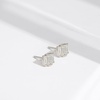 image:imageAmazon Essentials Rhodium or Yellow Gold Plated Brass Cluster Baguette EarringsRhodium