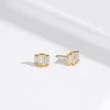 image:imageAmazon Essentials Rhodium or Yellow Gold Plated Brass Cluster Baguette EarringsYellow Gold