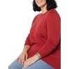 image:imageAmazon Essentials Womens 100 Cotton Crewneck Sweater Available in Plus SizeDark Red