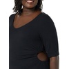 image:imageAmazon Essentials Womens Fine Rib V Neck Side CutOut Midi Dress Previously Daily RitualBlack