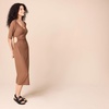 image:imageAmazon Essentials Womens Fine Rib V Neck Side CutOut Midi Dress Previously Daily RitualChocolate