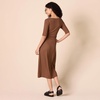 image:imageAmazon Essentials Womens Fine Rib V Neck Side CutOut Midi Dress Previously Daily RitualChocolate