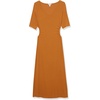 image:imageAmazon Essentials Womens Fine Rib V Neck Side CutOut Midi Dress Previously Daily RitualDark Caramel