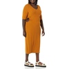 image:imageAmazon Essentials Womens Fine Rib V Neck Side CutOut Midi Dress Previously Daily RitualDark Caramel