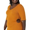 image:imageAmazon Essentials Womens Fine Rib V Neck Side CutOut Midi Dress Previously Daily RitualDark Caramel