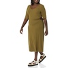 image:imageAmazon Essentials Womens Fine Rib V Neck Side CutOut Midi Dress Previously Daily RitualDark Olive