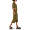 image:imageAmazon Essentials Womens Fine Rib V Neck Side CutOut Midi Dress Previously Daily RitualDark Olive