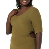 image:imageAmazon Essentials Womens Fine Rib V Neck Side CutOut Midi Dress Previously Daily RitualDark Olive