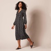 image:imageAmazon Essentials Womens Lightweight Georgette Long Sleeve VNeck Midi Dress Available in Plus SizeBlack  Bouquet Floral