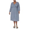 image:imageAmazon Essentials Womens Lightweight Georgette Long Sleeve VNeck Midi Dress Available in Plus SizeBlue  Ditsy Floral