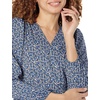 image:imageAmazon Essentials Womens Lightweight Georgette Long Sleeve VNeck Midi Dress Available in Plus SizeBlue  Ditsy Floral