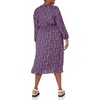 image:imageAmazon Essentials Womens Lightweight Georgette Long Sleeve VNeck Midi Dress Available in Plus SizeDark Blue  Pansy