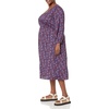 image:imageAmazon Essentials Womens Lightweight Georgette Long Sleeve VNeck Midi Dress Available in Plus SizeDark Blue  Pansy