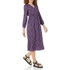 image:imageAmazon Essentials Womens Lightweight Georgette Long Sleeve VNeck Midi Dress Available in Plus SizeDark Blue  Pansy