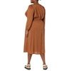 image:imageAmazon Essentials Womens Lightweight Georgette Long Sleeve VNeck Midi Dress Available in Plus SizeDark Chestnut Brown  Diamond
