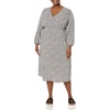 image:imageAmazon Essentials Womens Lightweight Georgette Long Sleeve VNeck Midi Dress Available in Plus SizeEspresso  Leopard