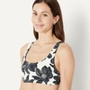 image:imageAmazon Essentials Womens Scoop Neck Swim Crop TopCream Black Floral