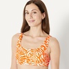 image:imageAmazon Essentials Womens Scoop Neck Swim Crop TopRust Orange Abstract Palms