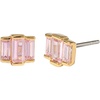 image:imageAmazon Essentials Rhodium or Yellow Gold Plated Brass Cluster Baguette EarringsPinkYellow Gold