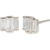 image:imageAmazon Essentials Rhodium or Yellow Gold Plated Brass Cluster Baguette EarringsRhodium
