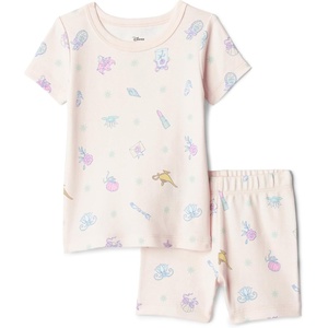 image:imageAmazon Essentials Disney Unisex Toddlers and Babies Short Sleeve Pajama SetPink Princess Icons