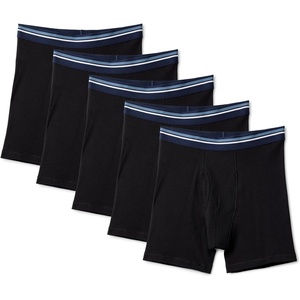 image:imageAmazon Essentials Mens Breathable Cotton Boxer Briefs TagFree Pack of 5Black