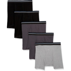 image:imageAmazon Essentials Mens Breathable Cotton Boxer Briefs TagFree Pack of 5BlackCharcoalGrey