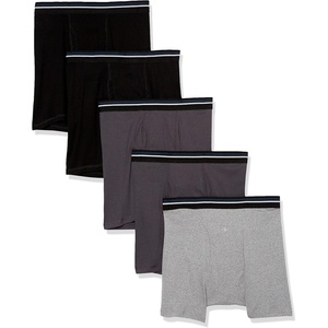 image:imageAmazon Essentials Mens Breathable Cotton Boxer Briefs TagFree Pack of 5BlackCharcoalGrey Heather