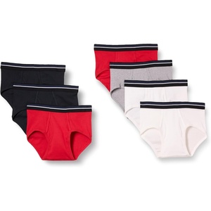 image:imageAmazon Essentials Mens Breathable Ribbed Knit Briefs with Elasticized Waistband MultipacksGreyRedWhite