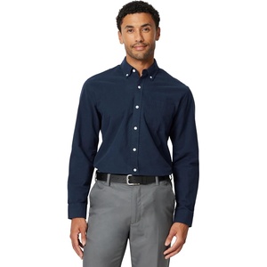 image:imageAmazon Essentials Mens Long Sleeve Oxford Dress Shirt RegularFit ButtonDown Collar Chest Patch Pocket 100 CottonNavy