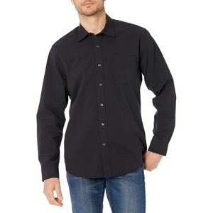 image:imageAmazon Essentials Mens RegularFit LongSleeve Casual Poplin Shirt Button Front Business Casual CollaredBlack