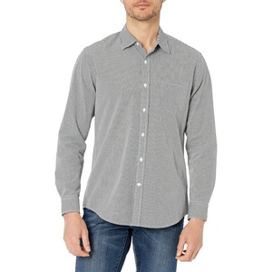 image:imageAmazon Essentials Mens RegularFit LongSleeve Casual Poplin Shirt Button Front Business Casual CollaredBlack Gingham