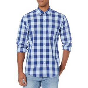 image:imageAmazon Essentials Mens RegularFit LongSleeve Casual Poplin Shirt Button Front Business Casual CollaredBlue Buffalo