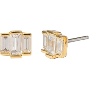 image:imageAmazon Essentials Rhodium or Yellow Gold Plated Brass Cluster Baguette EarringsYellow Gold