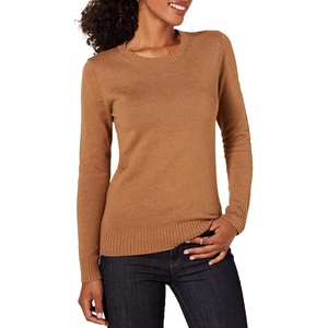 image:imageAmazon Essentials Womens 100 Cotton Crewneck Sweater Available in Plus SizeCamel Heather
